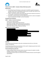 430-19(2) - Project Charter for Government of the Northwest Territories - NWT & Nunavut Chamber of Mines COVID Recovery Working Group 