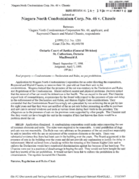 14-15(6) - Ontario Court of Justice judgment, April 7, 1999, on the case between Niagara North Condominium Corporation no. 46, applicant, and Raymond Chassie and Muriel Chassie, respondents