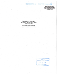 40-15(6) - Legislative Assembly Retiring Allowance Fund Financial Statements for the Year Ended March 31, 2007