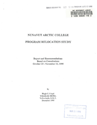 003-13(3) - Nunavut Arctic College Program Relocation Study