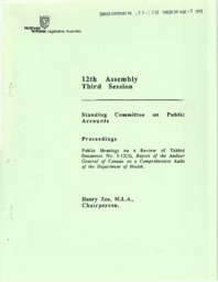 103-12(3) -  Standing Committee on Public Accounts, Public Meeting, Proceedings, Wednesday, January 6, 1993