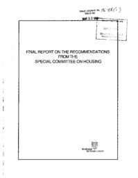 096-88(1) - Final Report on the Recommendations from the Special Committee on Housing