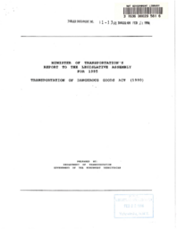 11-13(2) - Minister of Transportation's Report to the Legislative Assembly for 1995