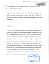 11-15(6) - Science meets traditional knowledge : water and climate in the Sahtu (Great Bear Lake) Region, Northwest Territories, Canada