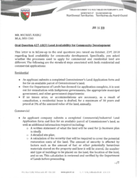 312-18(3) - Follow-up Letter for Oral Question 427-18(3): Land Availability for Community Development 