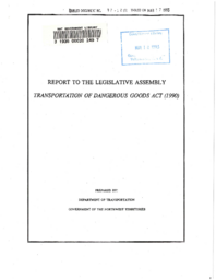 097-12(3) - Report to the Legislative Assembly - Transportation of Dangerous Goods Act, 1990