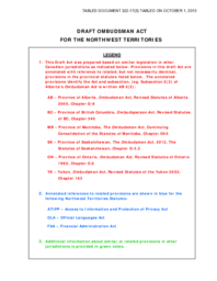 322-17(5) - Draft Ombudsman Act for the Northwest Territories 