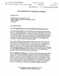 013-13(7)-Letter to the Honourable Jane Stewart, Minister of Indian Affairs and Northern Development, from Mr. Bill Erasmus, Co-Chair of the Western NWT Aboriginal Summit