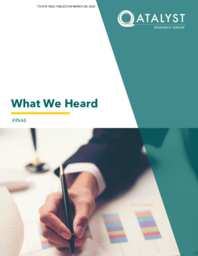 615-19(2) - What We Heard Final Report - Qatalyst Research Group