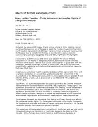 088-17(3) - Letter on Canada-China Agreement and Indigenous Rights 