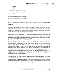 022-16(5) - Letter to Mr. Floyd Roland from Mr. Glen Abernethy on Proposed Changes to Supplemental Health Benefits Program 