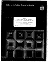 37-12(4) - Report on Audit of Accounts and Financial Transactions of the Legislative Assembly Retiring Allowances Act, Pension Administration Report, Year Ended March 31, 1993