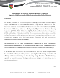 623-19(2) - Government of the Northwest Territories Response to Committee Report 17-19(2):  Report on the Bill 23:  An Act to Amend the Public Utilities Act