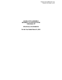 089-17(4) - Legislative Assembly Retiring Allowance Fund Financial Statements for the Year Ended March 31, 2013 