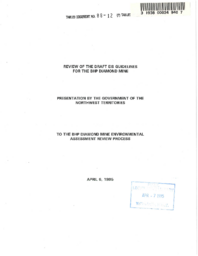 088-12(7) - Review of the Draft EIS Guidelines for the BHP Diamond Mine