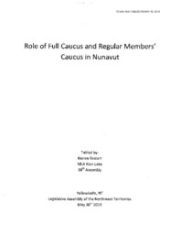 446-18(3) - Role of Full Caucus and Regular Members' Caucus in Nunavut 