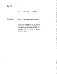 13-85 (1) REPORT ON THE EXAMINATION OF THE ACCTS AND FINANCIAL STMTS OF THE NWT HOUSING CORP FOR THE YEAR ENDED MAR 31, 1984