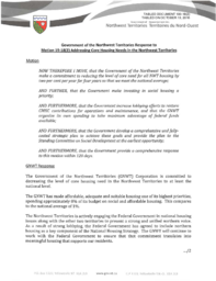 100-18(2) - GNWT Response to Motion 19-18(2): Addressing Core Housing Needs in the NWT 