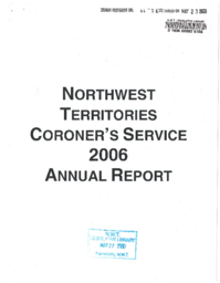 044-16(2) - Northwest Territories Coroner's Service 2006 Annual Report