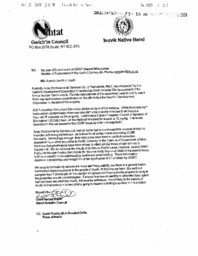 33-16(4) - Letter Addressed to Minister of Environment GNWT and Minister of Environment, Government of Canada from Chief Herbert Blake Regarding Arsenic Levels in Inuvik 