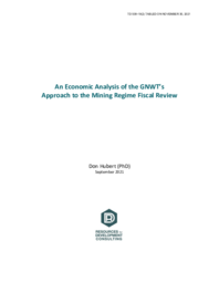 509-19(2) - An Economic Analysis of the GNWT's Approach to the Mining Regime Fiscal Review 