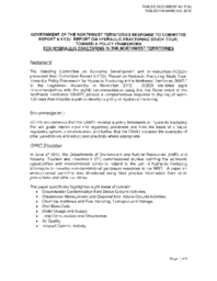 040-17(4) - GNWT Response to Committee Report 6-17(3): Report on Hydraulic Fracturing Study Tour: Toward a Policy Framework for Hydraulic Fracturing in the Northwest Territories 