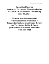 366-19(2) - Operating Plans for Northwest Territories Education Bodies for the 2020-2021 School Year Ending June 30, 2021 