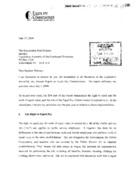 17-16(4) - Annual Report of the Equal Pay Commissioner for the Northwest Territories for the Period of July 1, 2008 to June 30, 2009 