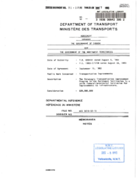 51-12(4) - Canada/Northwest Territories Strategic Transportation Improvement Agreement, 1993-94 to 1997-98