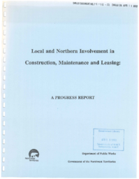 79-90(1) - Local and Nothern Involvement in Construction, Maintenance and Leasing: a Progress Report