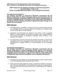 149-16(5) - GNWT Response to CR 4-16(5): Report on the Review of the 2008-2009 Annual Report of the Languages Commissioner 