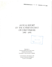 142-91(1) - Annual Report of the Superintendent of Child Welfare, 1990-91