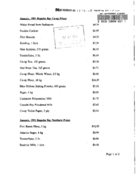 012-91(1) - Food Prices in Repulse Bay