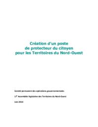 103-17(5) - Creation d'un poste de protecteur du citoyen pour les Territoires du Nord-Ouest 