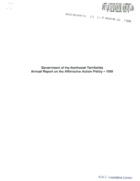 39-14(3)-Government of the Northwest Territories annual report on the affirmative action policy