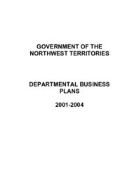 98-14(3)-Government of the Northwest Territories business plans 2001-2004.