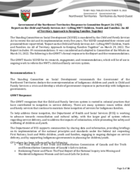 681-19(2) - Government of the Northwest Territories Response to Committee Report 26-19(2): Report on the Child and Family Services Act – Lifting Children, Youth and Families: An All of Territory Approach to Keeping Families Together 