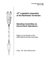 CR 5-16(2) - Standing Committee on Government Operations Report on the Review of the 2008-2009 Draft Main Estimates