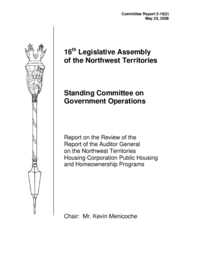 CR 2-16(2) - Report on the Review of the Report of the Auditor General on the Northwest Territories Housing Corporation Public Housing and Homeownership Programs