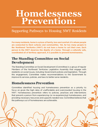 CR 47-19(2) - Homelessness Prevention: Supporting Pathways to Housing NWT Residents: Summary Report