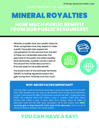 705-19(2) Alternatives North Mineral Royalties Fact Sheet, July 29, 2022