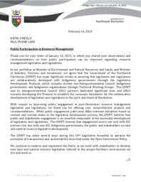 842-19(2) Response to January 13, 2023, Letter regarding Public Participation in Resource Management