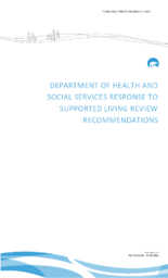 863-19(2) Department of Health and Social Services Response to Supported Living Review Recommendations