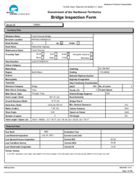 876-19(2) Government of the Northwest Territories Bridge Inspection Form – Frank Channel Bridge, July 2021