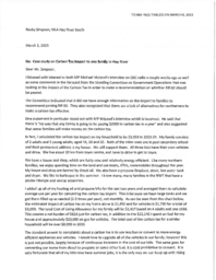 884-19(2) Letter dated March 3, 2023, from Lisa Smith to MLA Hay River South regarding a Case Study on Carbon Tax Impact to One Family in Hay River