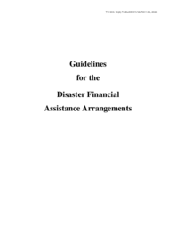 903-19(2) Guidelines for the Disaster Financial Assistance Arrangements, Public Safety Canada