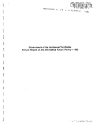 039-14(3) - Government of the Northwest Territories annual report on the affirmative action policy - 1999