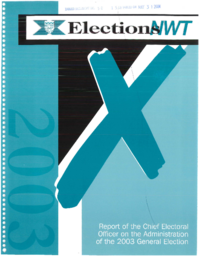 050-15(3) - Report of the Chief Electoral Officer on the administration of the 2003 general election