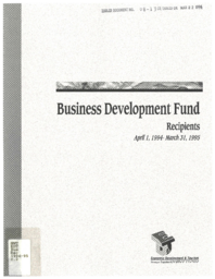 008-13(3) - Business Development Fund : Recipients : April 1, 1994-March 31, 1995