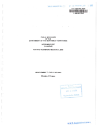 23-15(4) - Public Accounts of the Government of the Northwest Territories, Interim Report for the Year Ended March 31, 2005